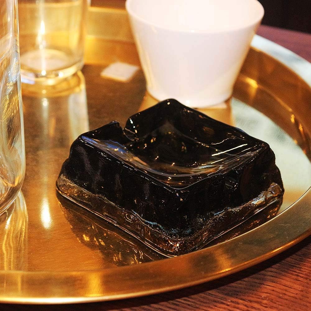 Dark Grey Ceramic Ashtray with Modern Design