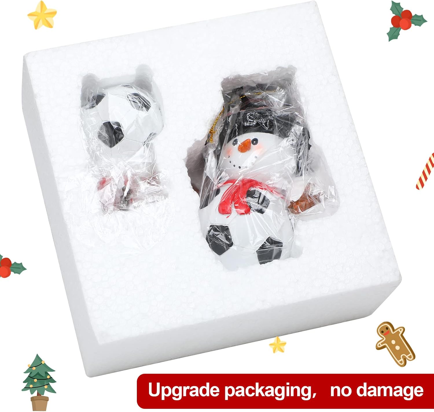 Jetec 2 Piece Christmas Football Pendant Set