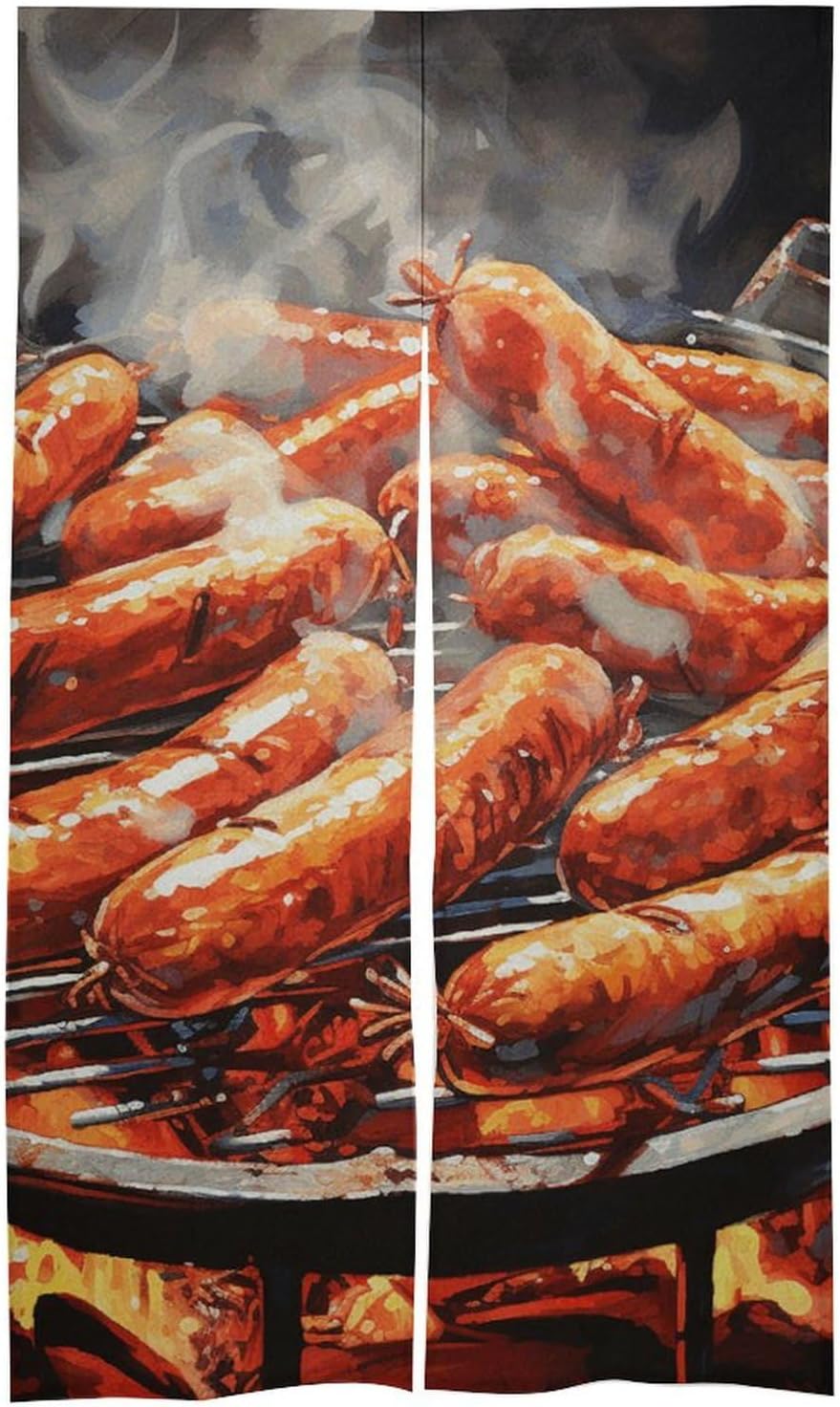 Sausage on Fire Door Curtain Split 17x57 Inch Partition
