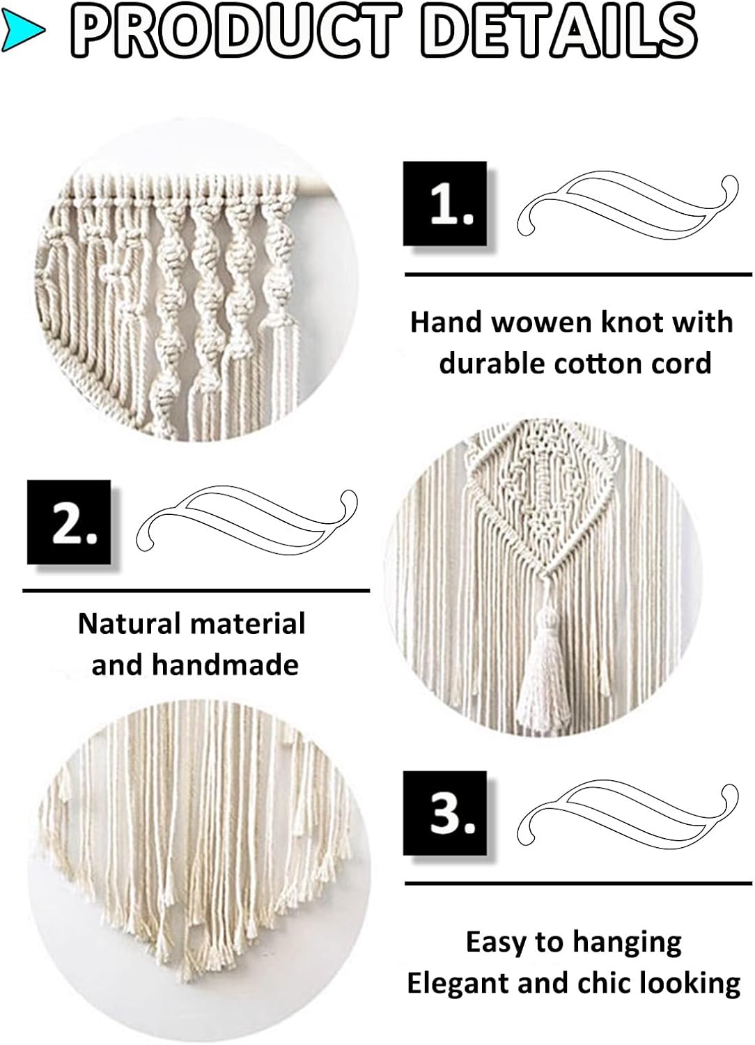 Macrame Curtains Cotton Door Curtains for Privacy and Style