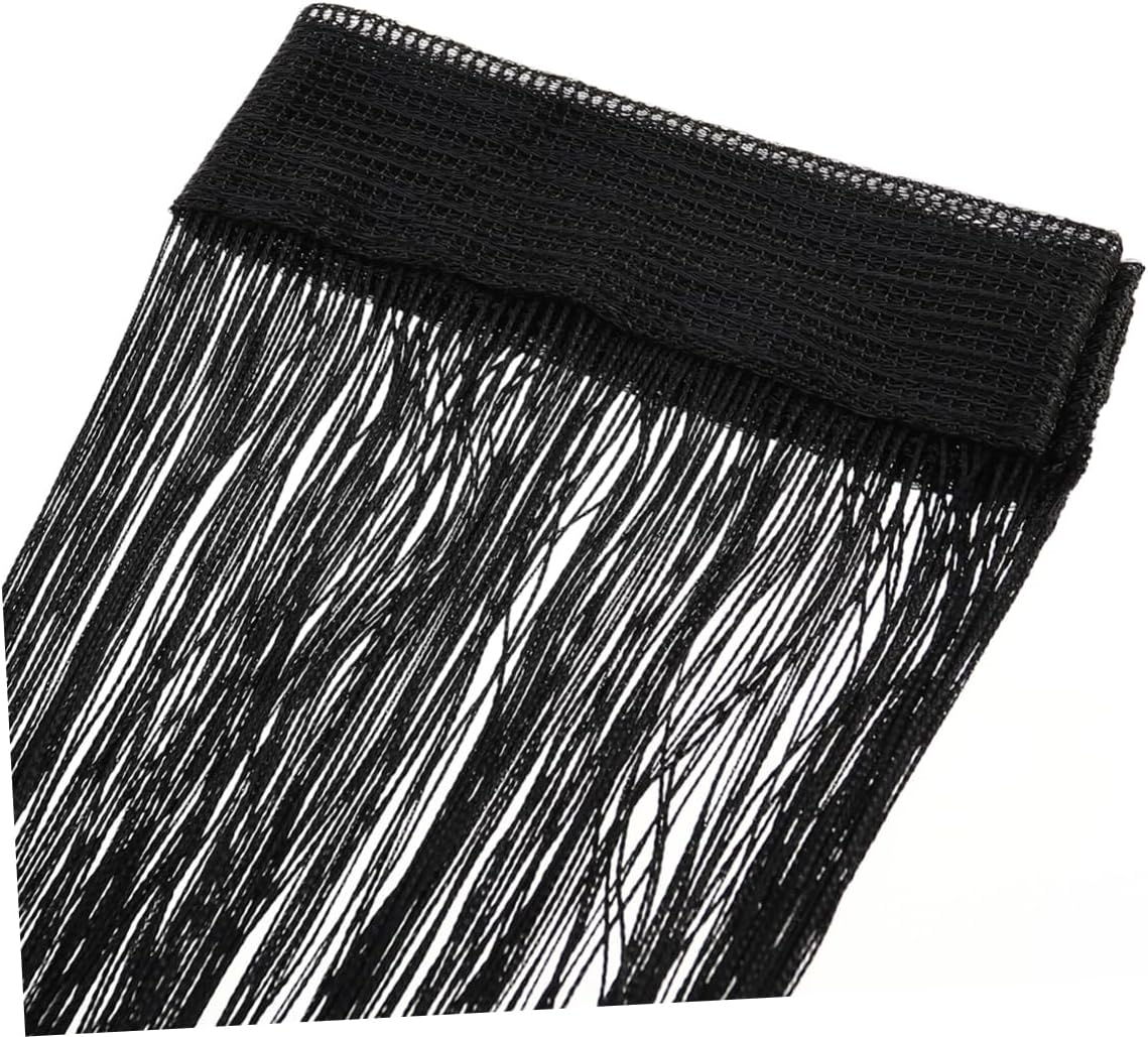 Black Thread Curtain Tassel Valance for Doorway Decor