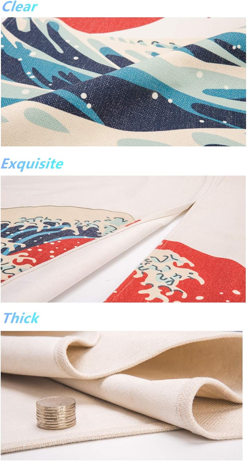 Cotton Linen Japanese Noren Door Curtain with Tengu Pattern