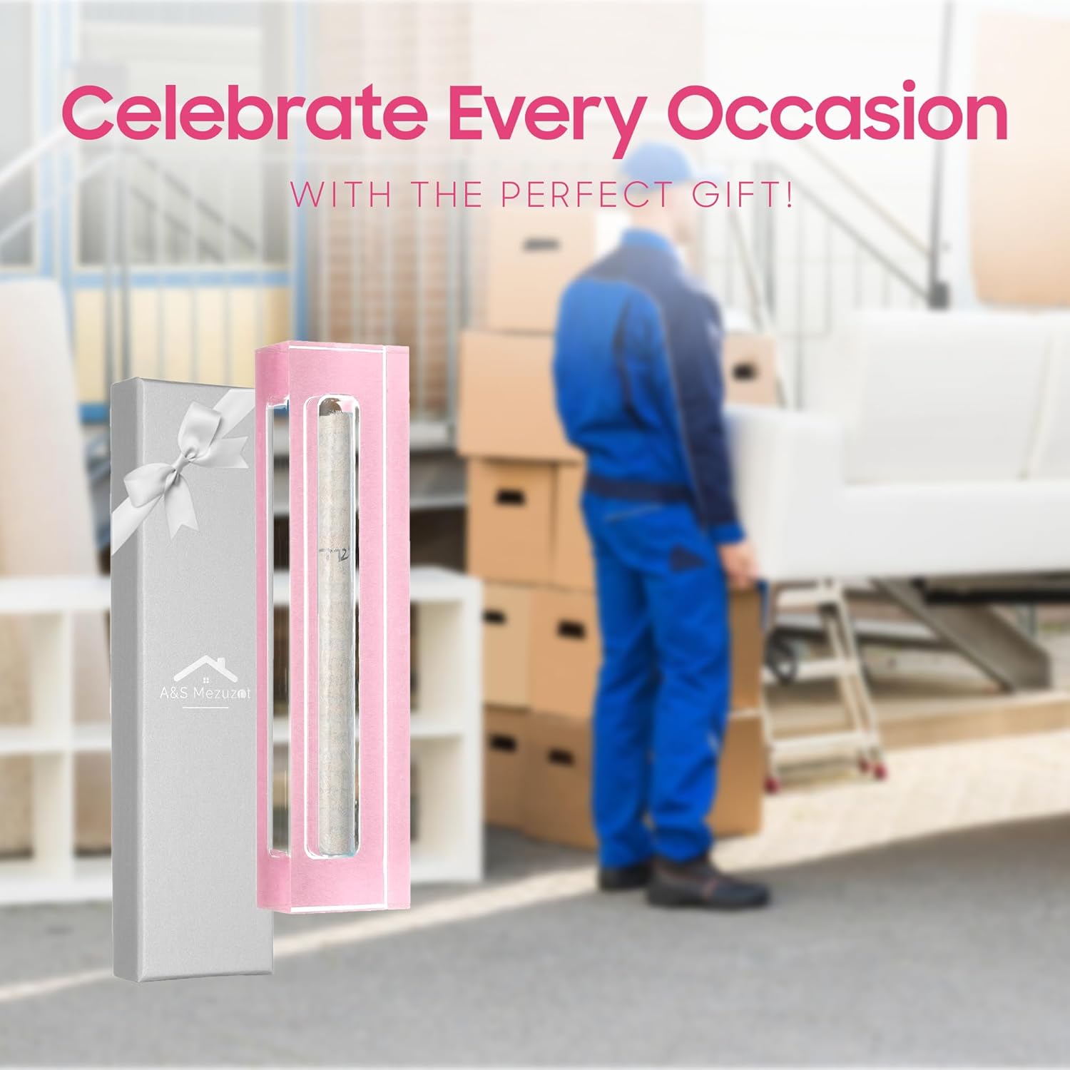 AS Mezuzah Case Pink 6 Inches Acrylic Waterproof