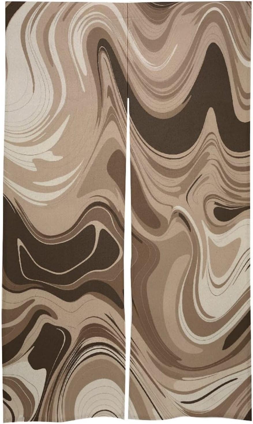 Taupe and White Split Door Curtain Panel 17x57 Inch Blackout Privacy Divider
