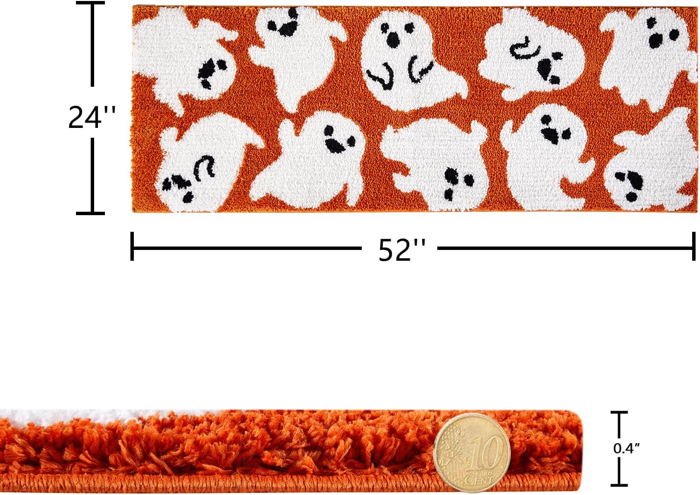 Estmy Spooky Halloween Ghost Rug 2x43 Non Slip Washable