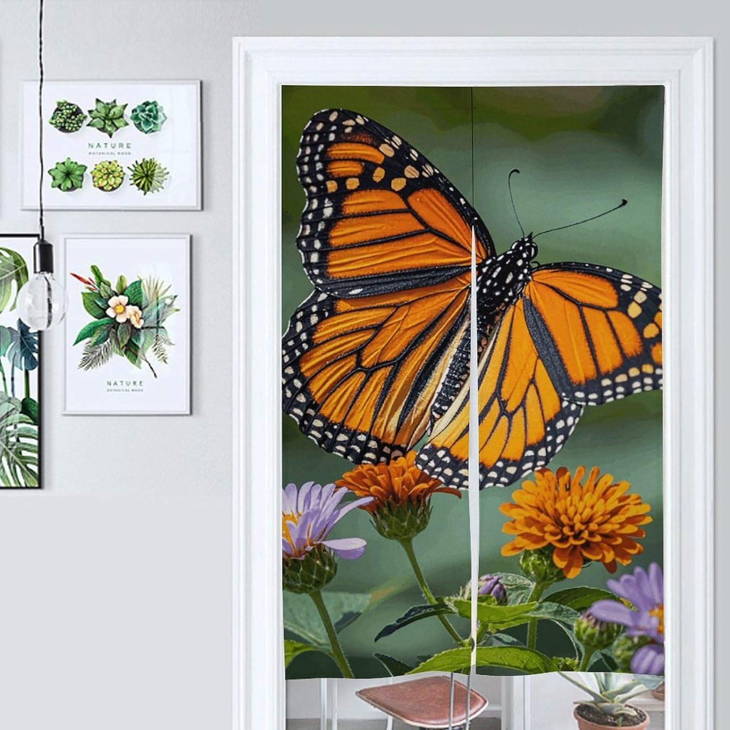 Monarch Butterflies Door Cover Curtain 57x17 Inches