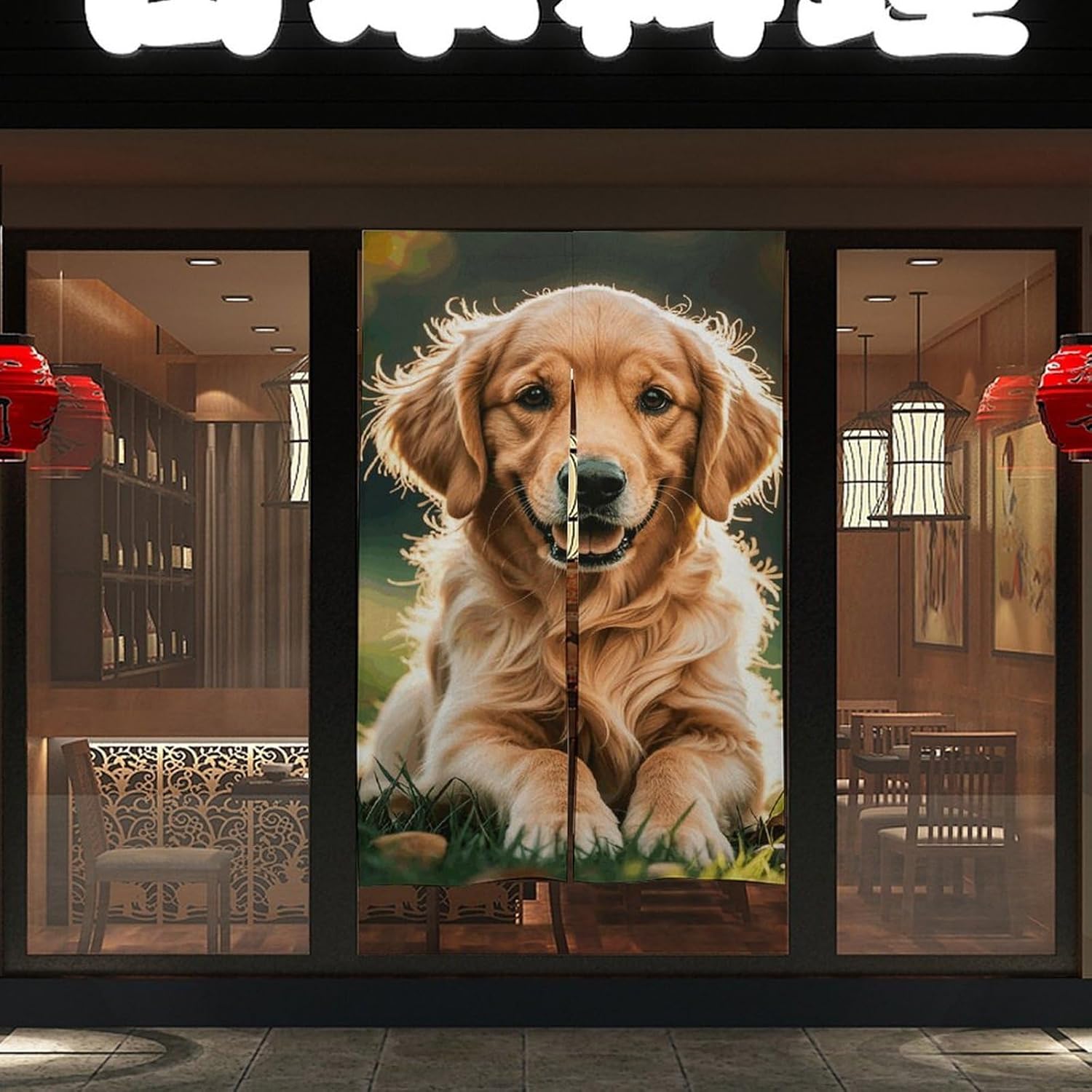Golden Retrievers Door Cover Curtain 57x17 Inches