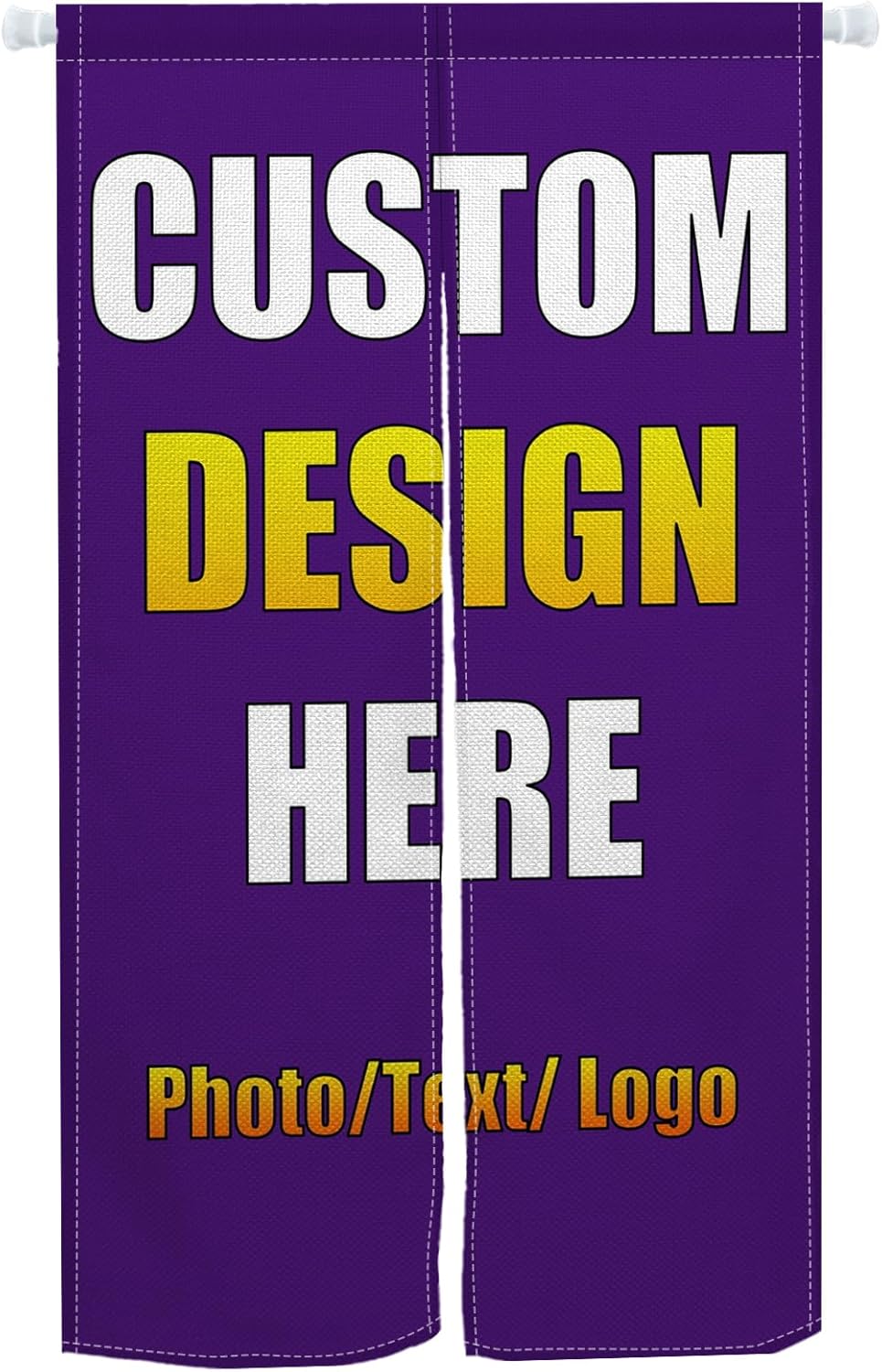 Custom Noren Curtain with Photo Text Logo