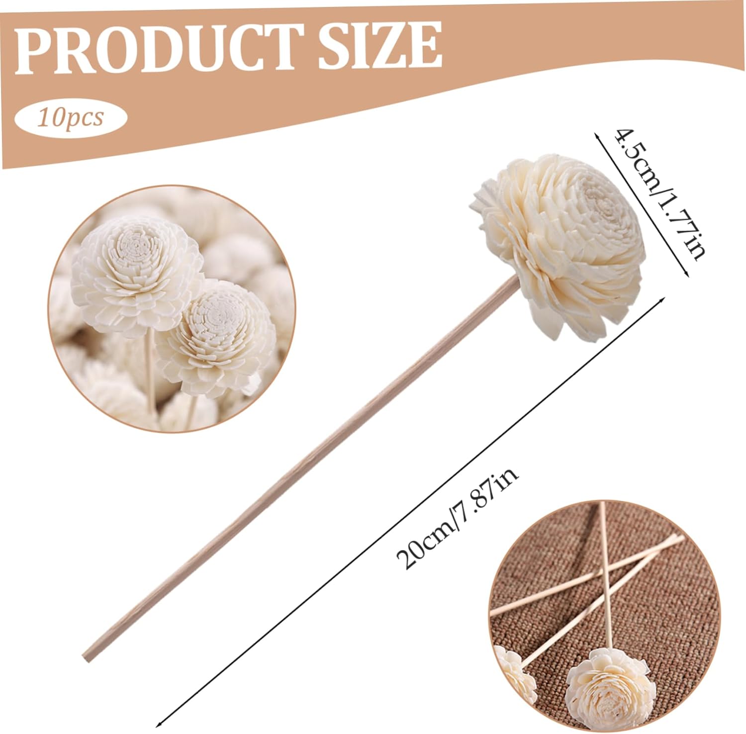 10PCS Chrysanthemum Diffuser Sticks for Home Office and Bathroom
