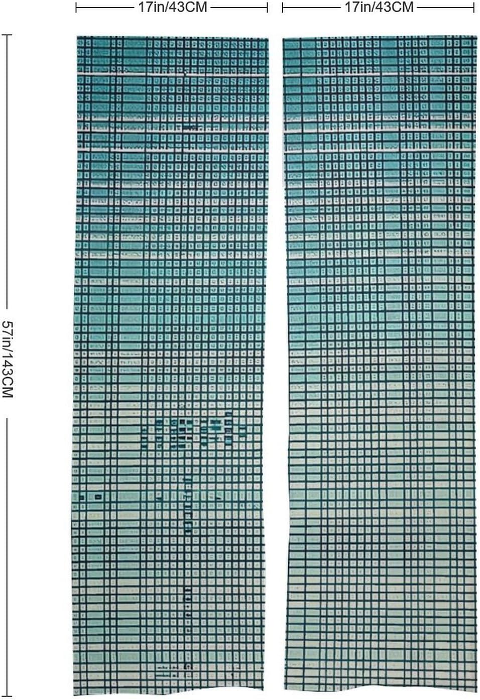 Japanese Noren Door Curtain Grid Style 34x57 Inches