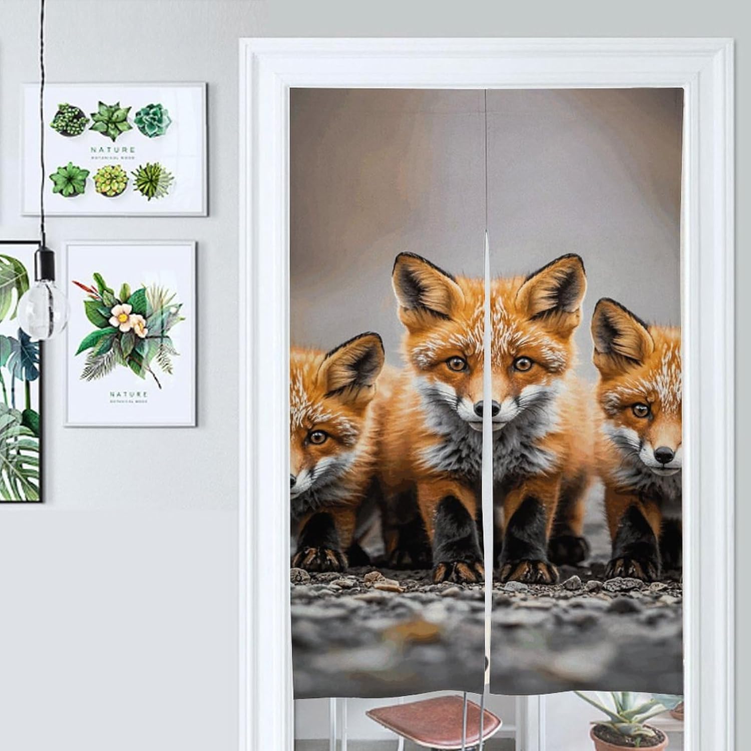Many Foxes Door Cover Curtain 57x17 Inches