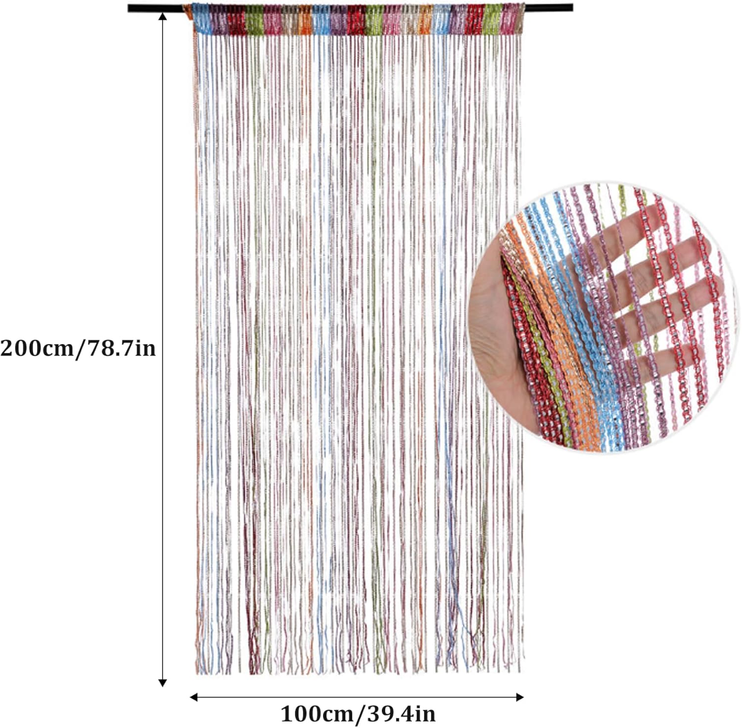 Rainbow Door Curtain with Tassels - 3937x7874 Inch