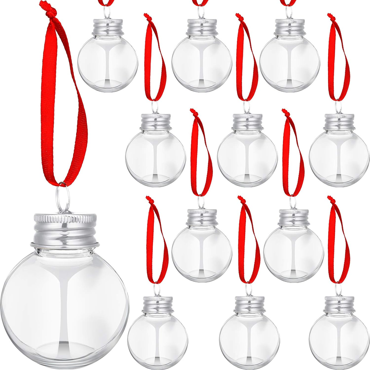 Patelai Christmas Drink Balls Shot Glass Ornament Plastic Clear 12 Pieces