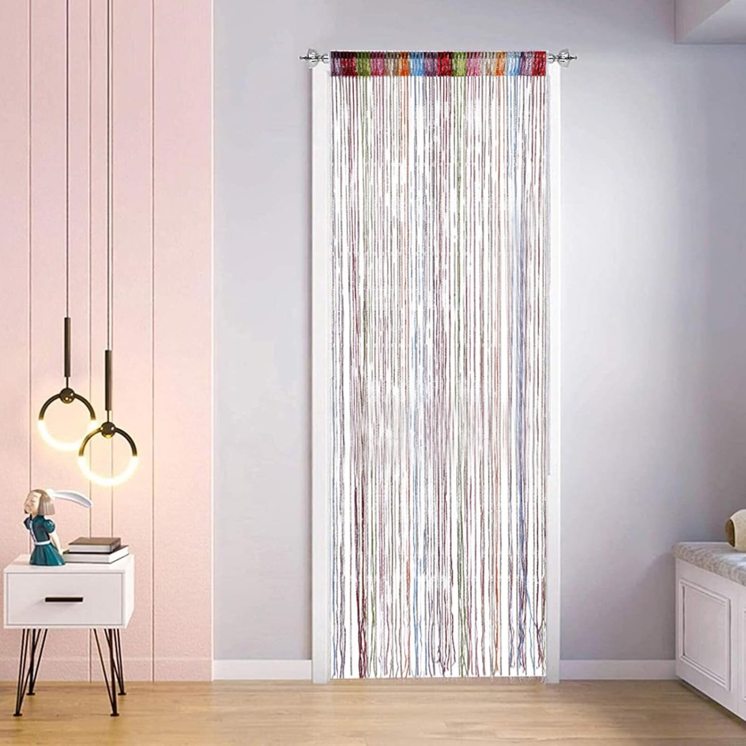 Rainbow Door Curtain with Tassels - 3937x7874 Inch