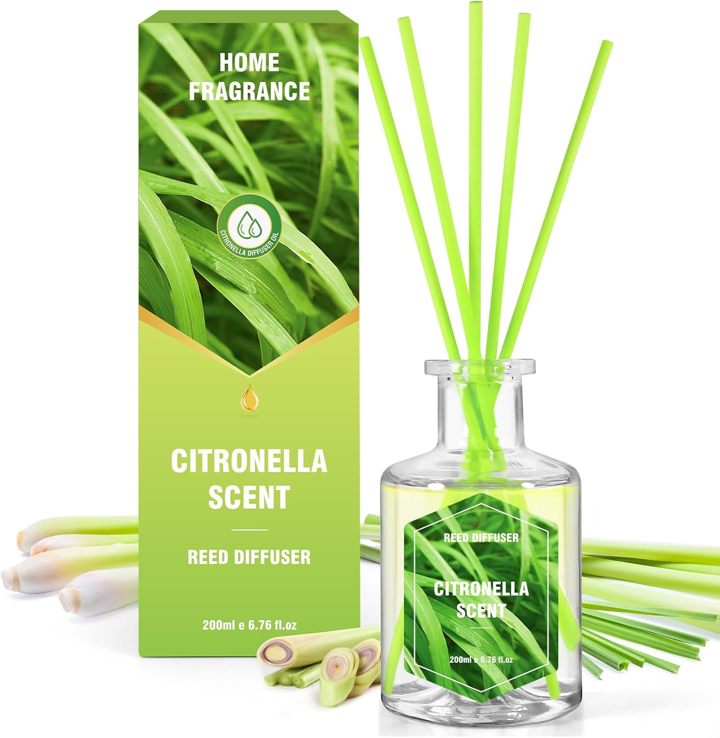 SCENTORINI Citronella Reed Diffuser Set 67 Fl Oz