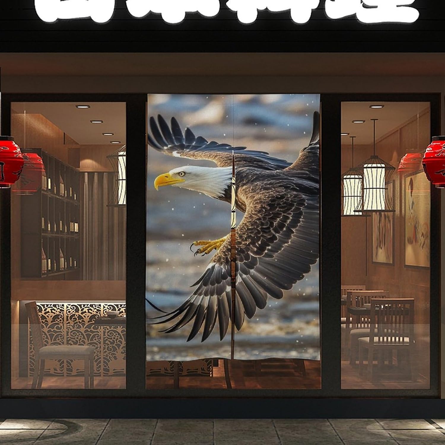 Bald Eagle Flying Door Cover Curtain 57x17 Inches