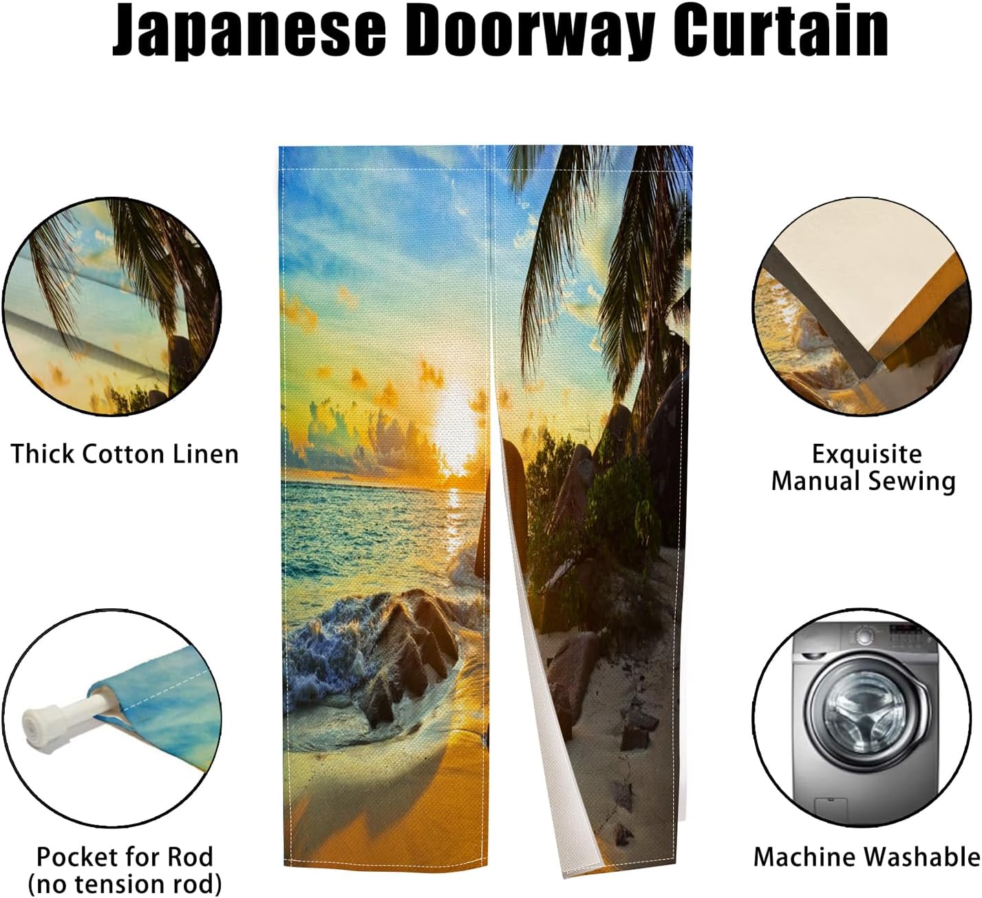 Leowefowa Japanese Noren Door Curtain 335x472 Inches
