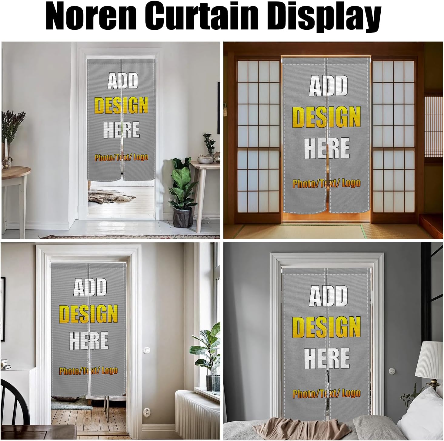 Custom Double Sided Japanese Noren Door Curtain Panel
