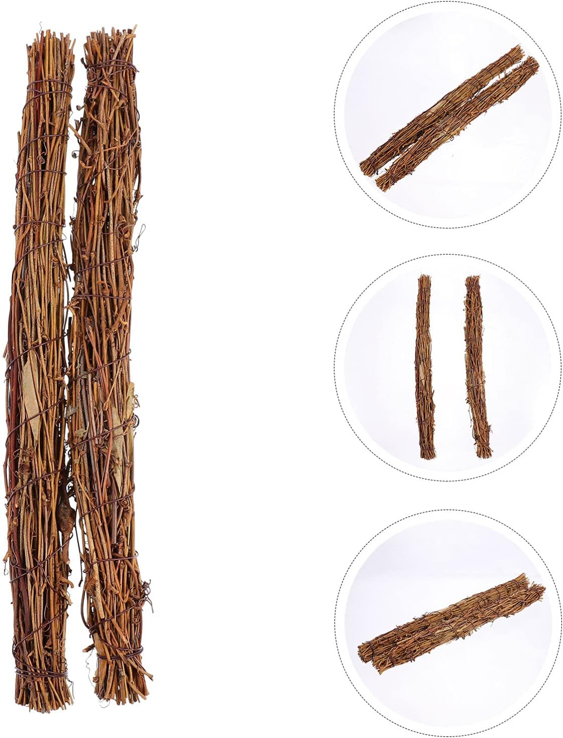 NUOBESTY 2pcs Rattan Wreath Stem Branch Garland