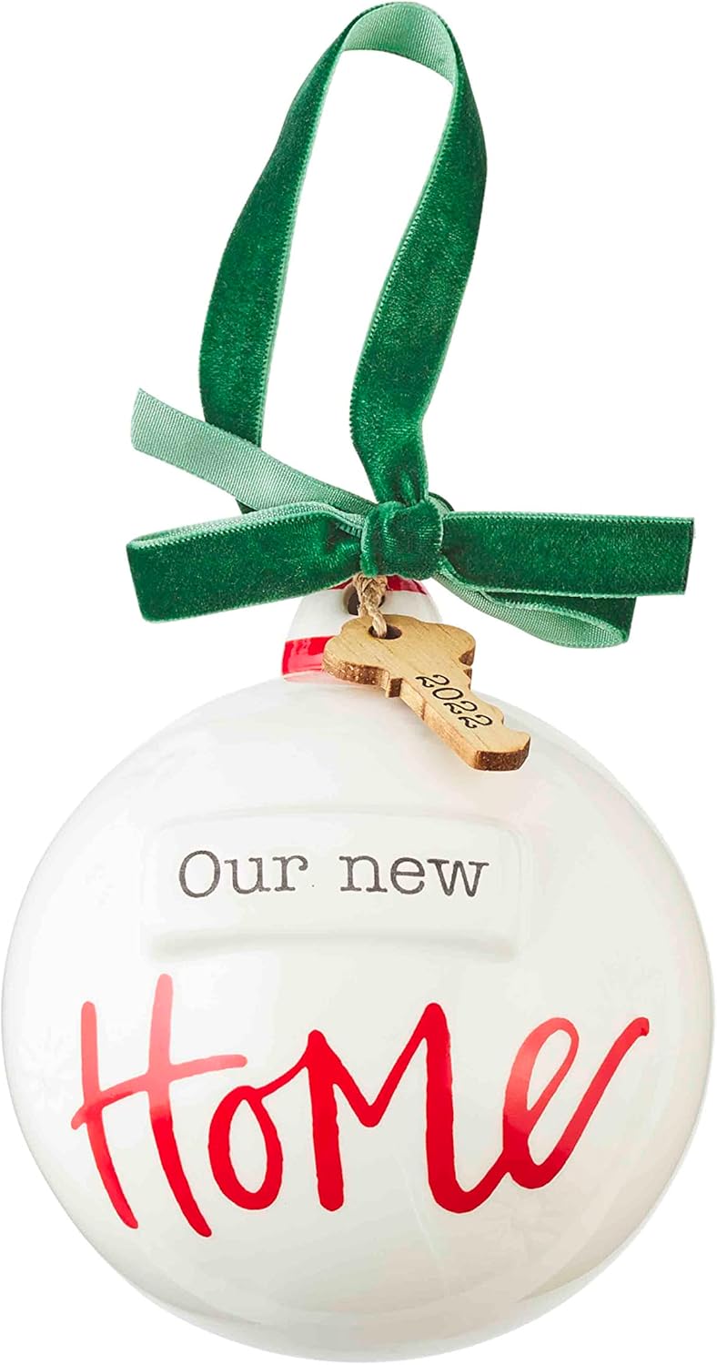 Mud Pie Ceramic Christmas Ball Ornament New Home