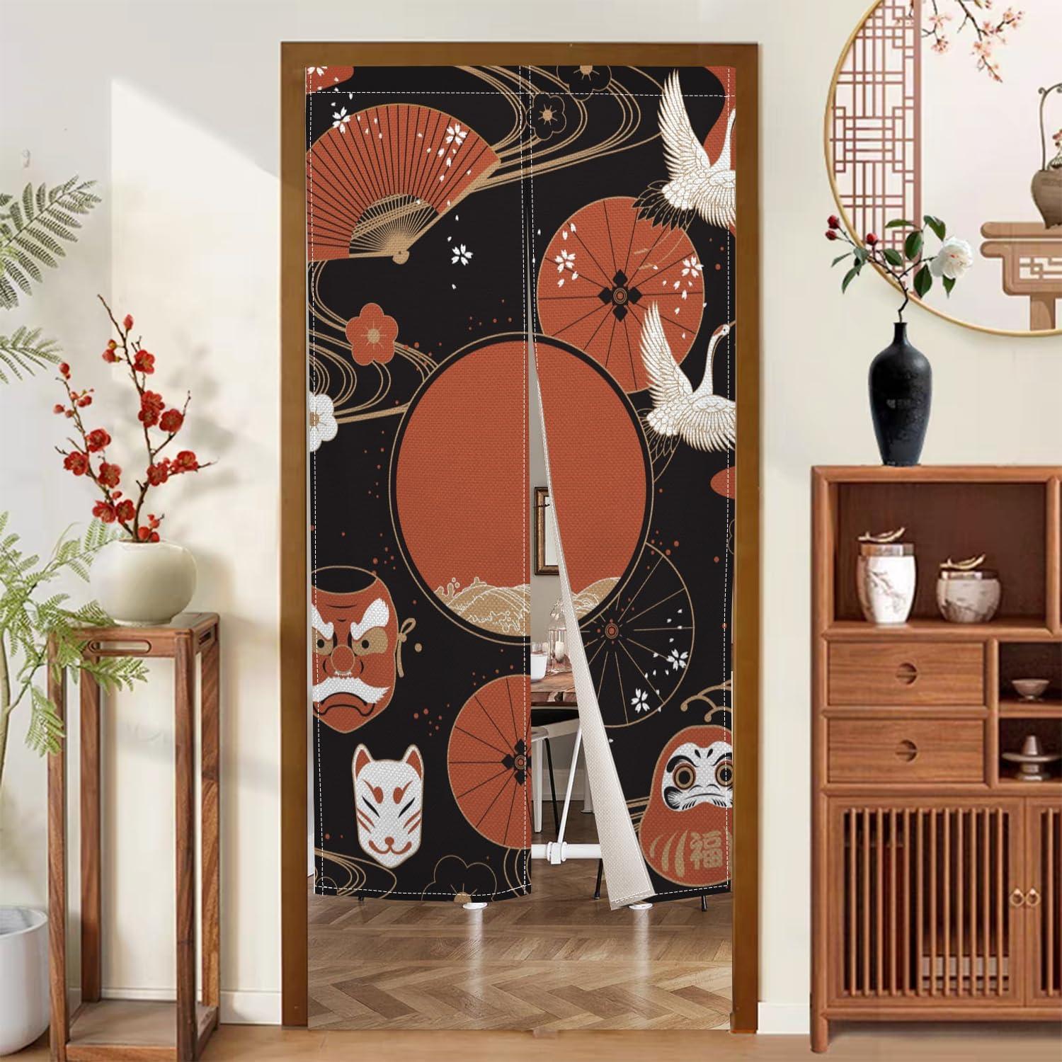 Japanese Doorway Curtain Noren Artistic Painting 335x709