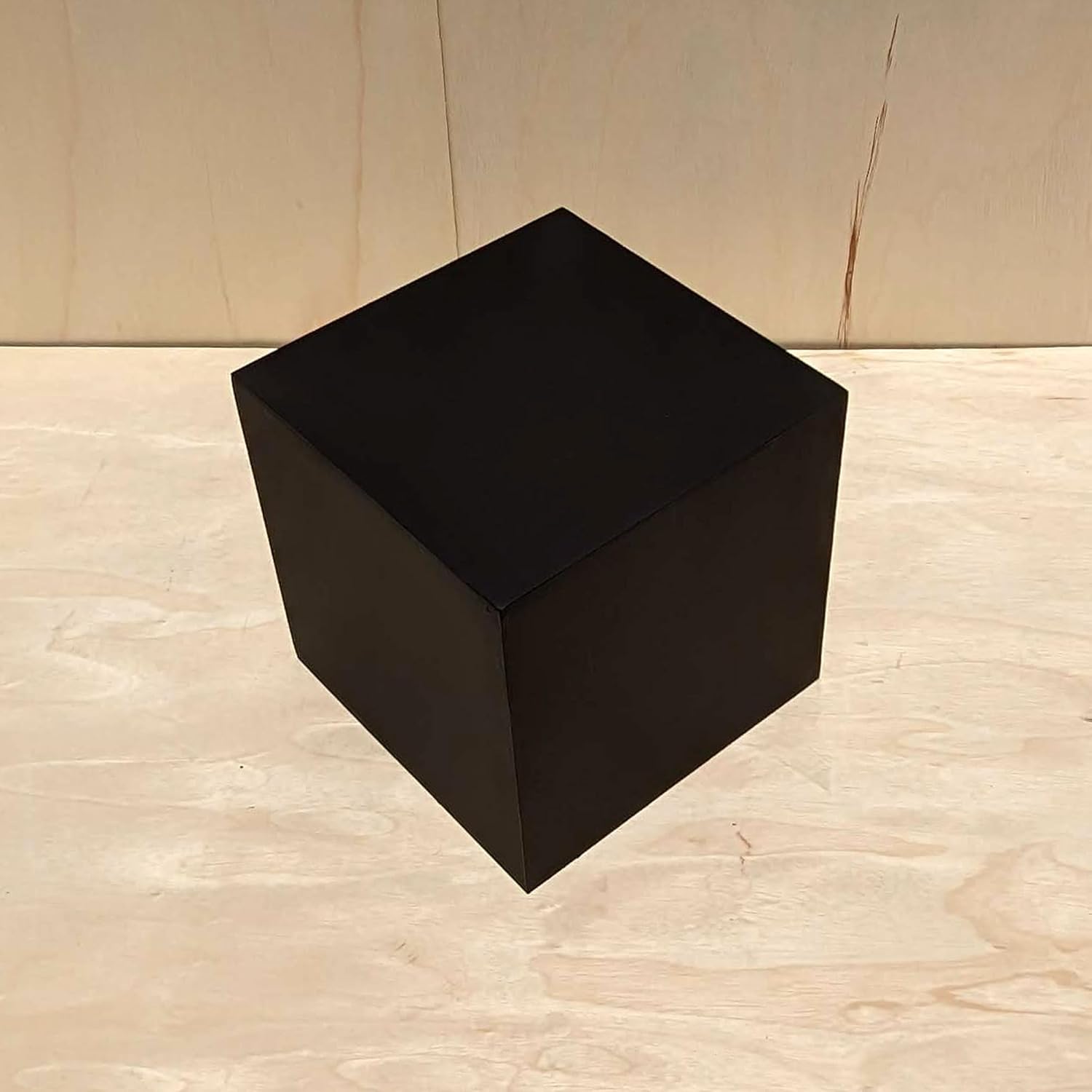 14 Inch Matte Black Display Cube Pedestal Stand