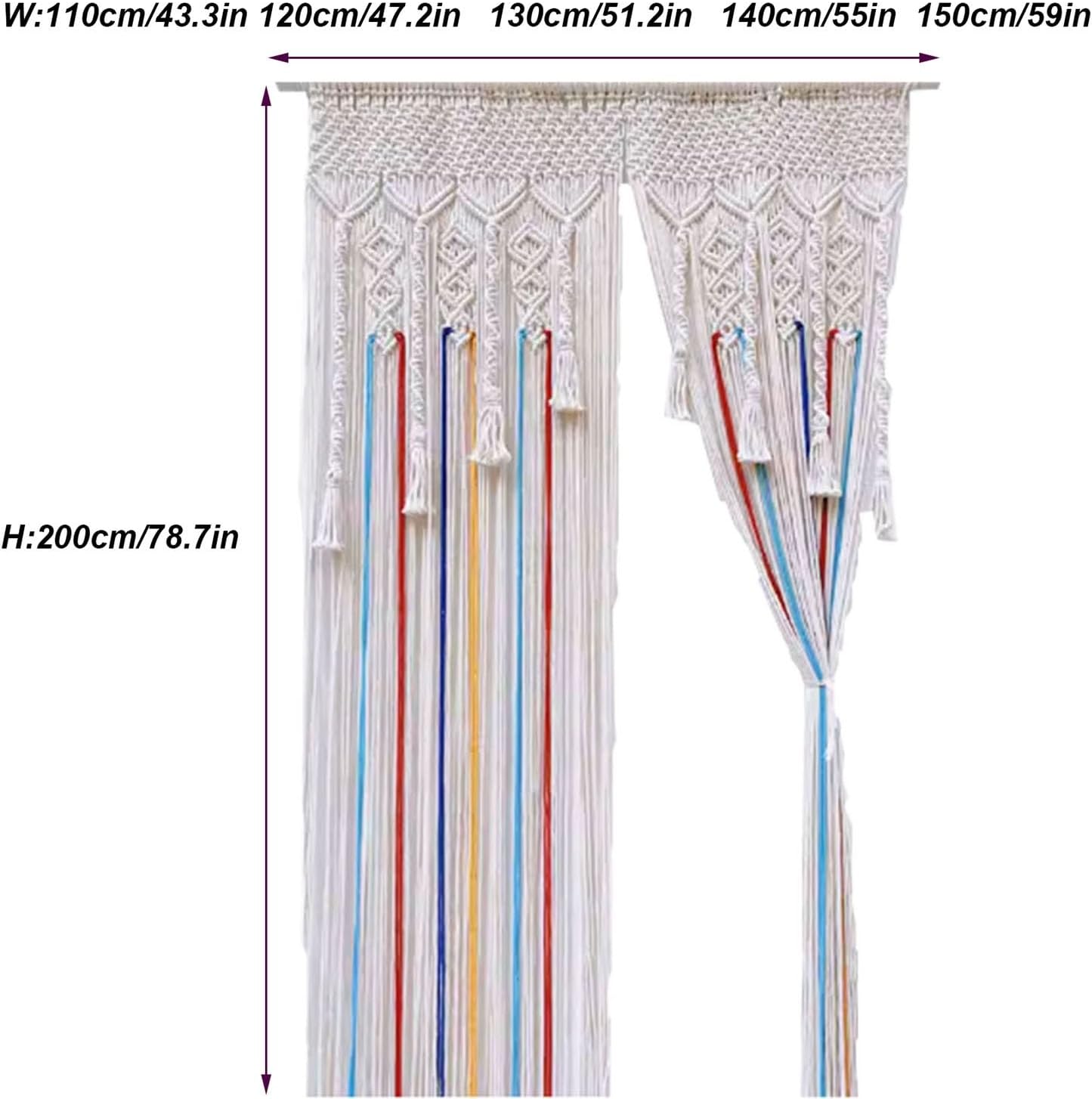 Beads Curtain for Doorway Bohemian Room Divider 433x787in