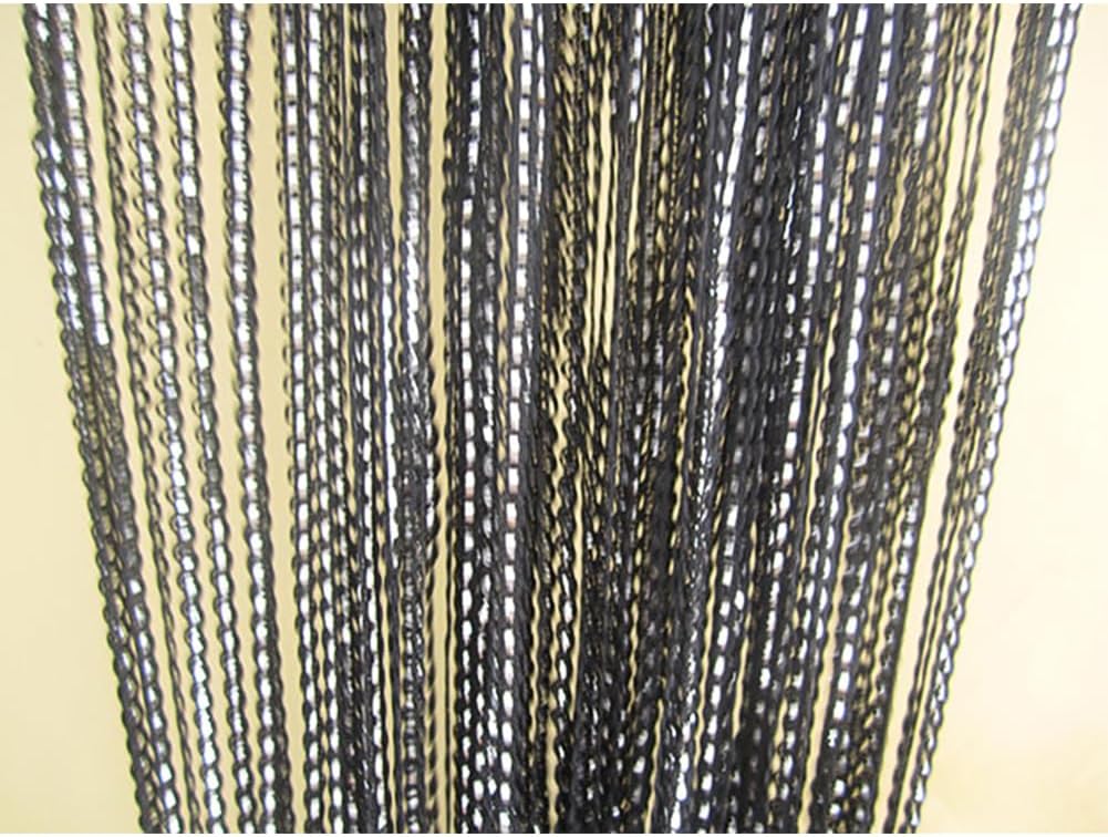 Black Wall Panel Fringe Curtain 110x110 Inch