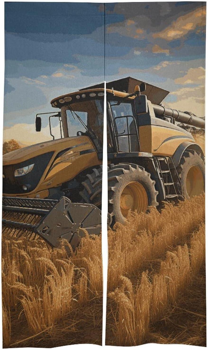 Farm Tractor Harvest Door Cover Curtain 57x17 Inches