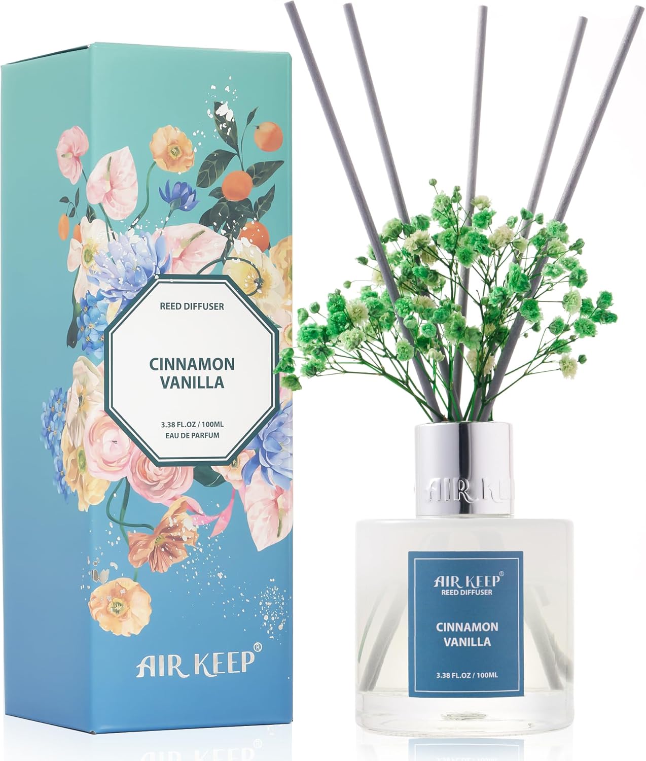 Airkeep Reed Diffuser Set - Cinnamon Vanilla 338 Fl Oz