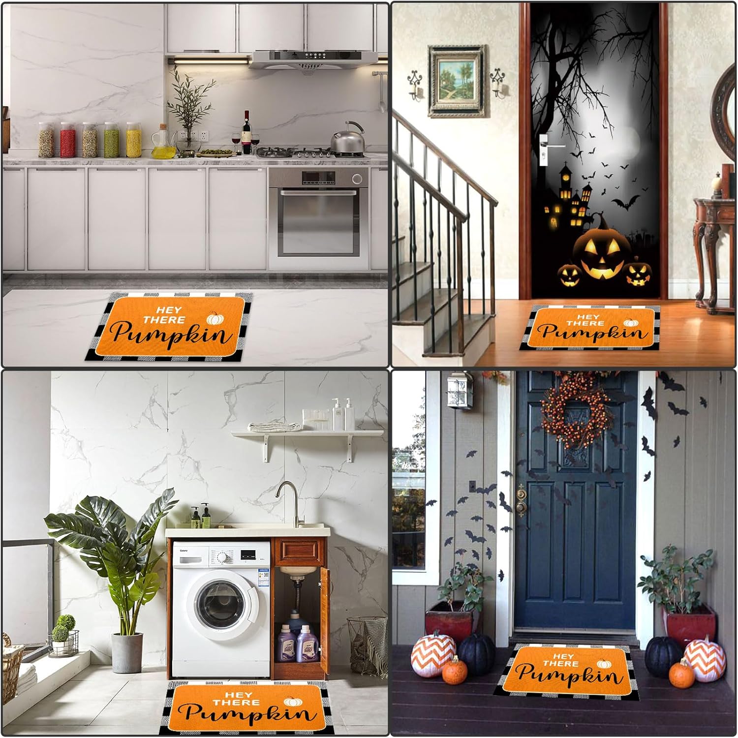 Hey There Pumpkin Door Mat 2 Pcs Fall Welcome Mat