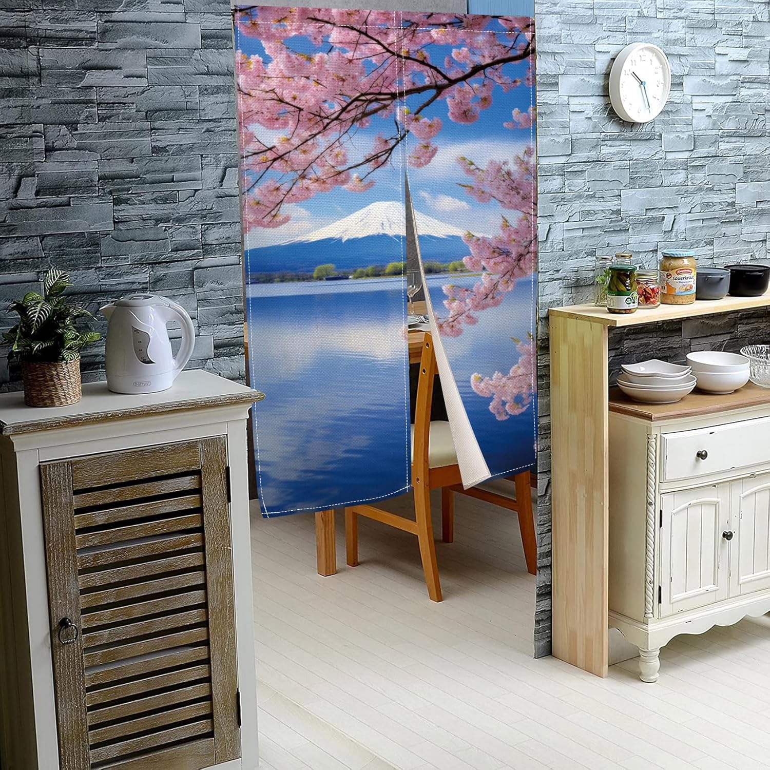 Japanese Mount Fuji Noren Door Curtain 335x669 In