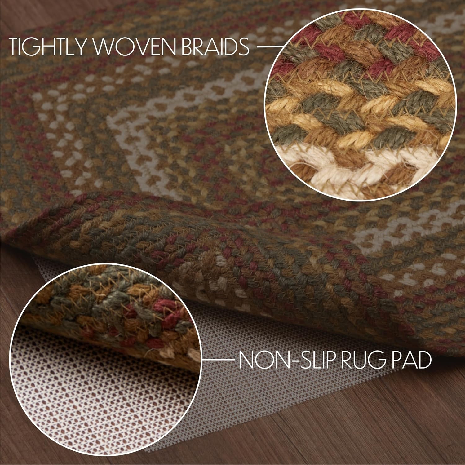 VHC Brands Tea Cabin Rustic Jute Green Striped Area Rug 20x30