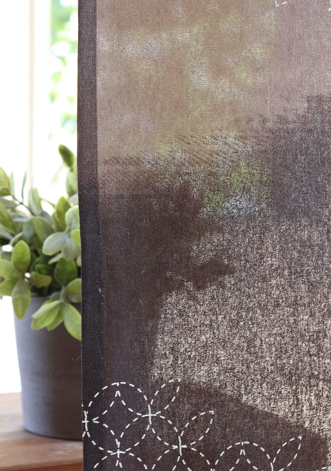 SunnyDayFabric Dooryway Curtain W335 x L59 Tapestry Japanese Noren Blur Brown