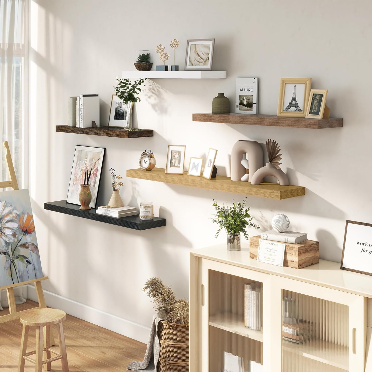 Dreamland 40 Inches Floating Shelves Set of 2 White