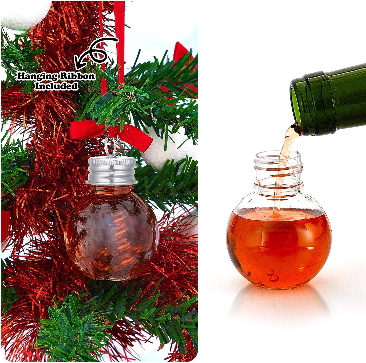 Patelai Christmas Drink Balls Shot Glass Ornament Plastic Clear 12 Pieces