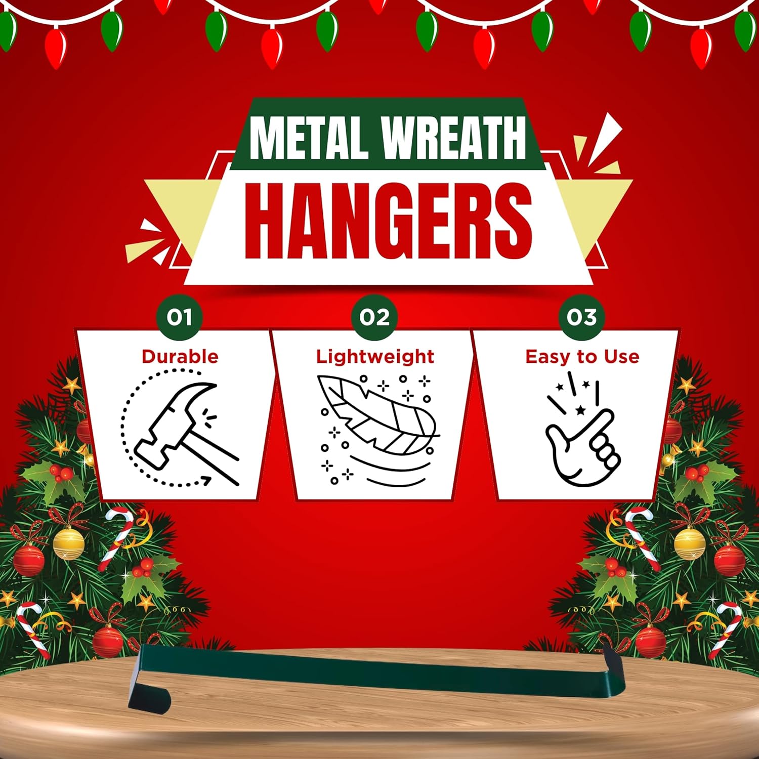 BOSS CLASS 2 Christmas Green Wreath Hangers