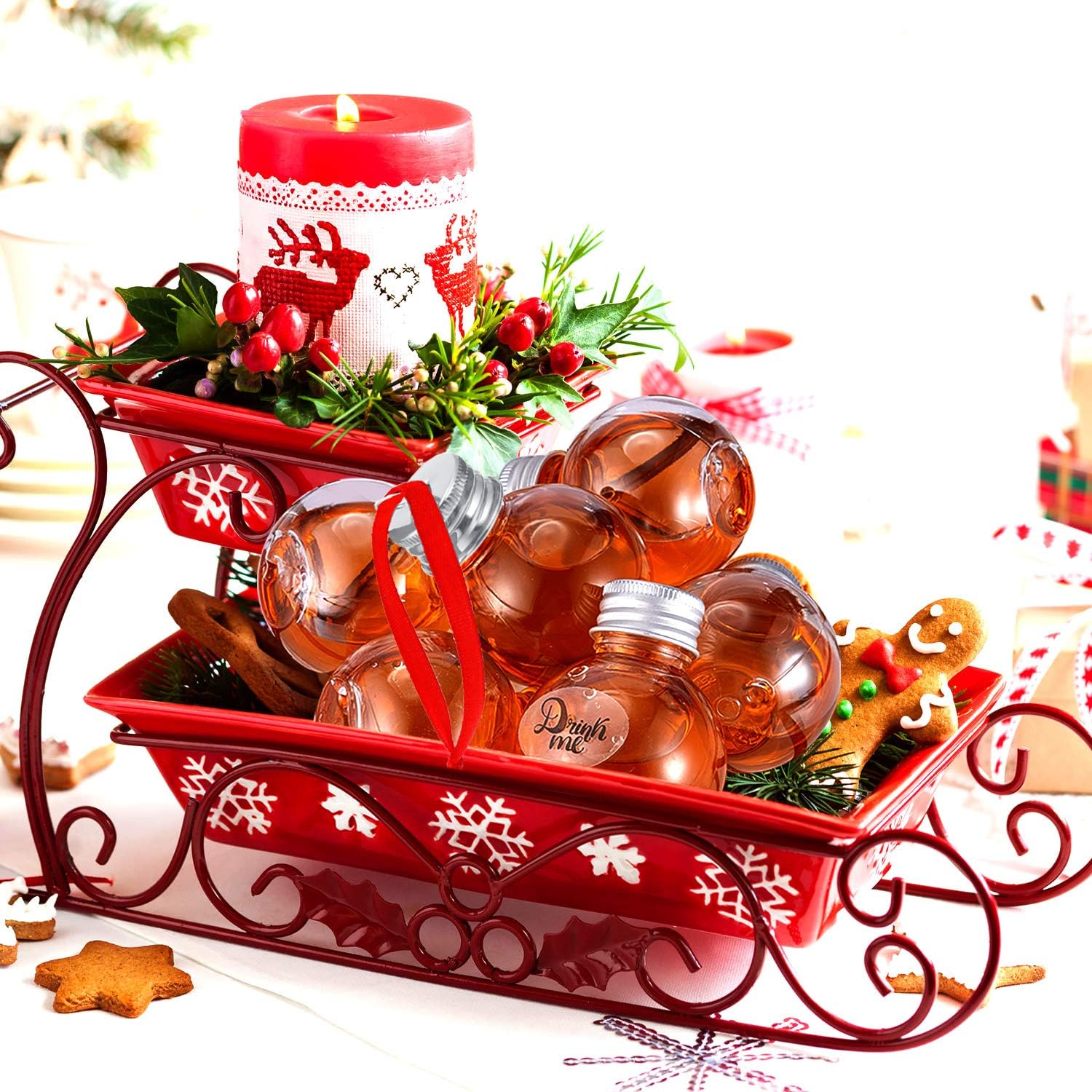 Patelai Christmas Drink Balls Shot Glass Ornament Plastic Clear 12 Pieces
