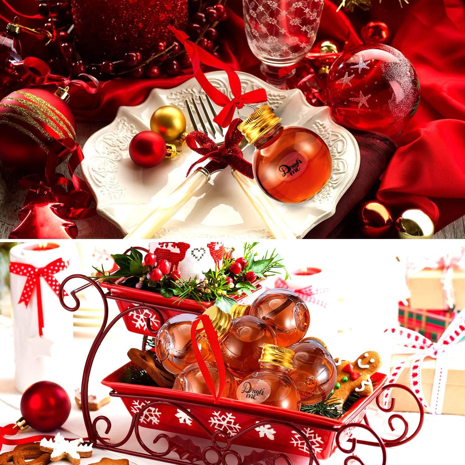 Patelai 36 Piece Fillable Christmas Baubles Shot Glasses Decoration Set