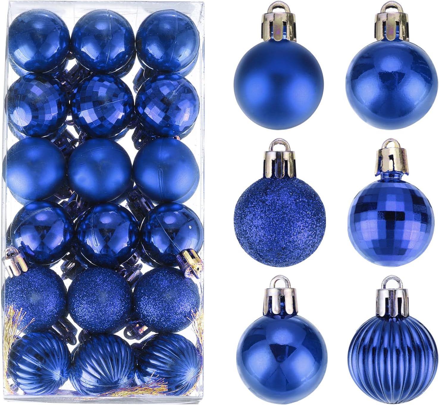 MECCANIXITY Light Blue Christmas Tree Balls 36Pcs