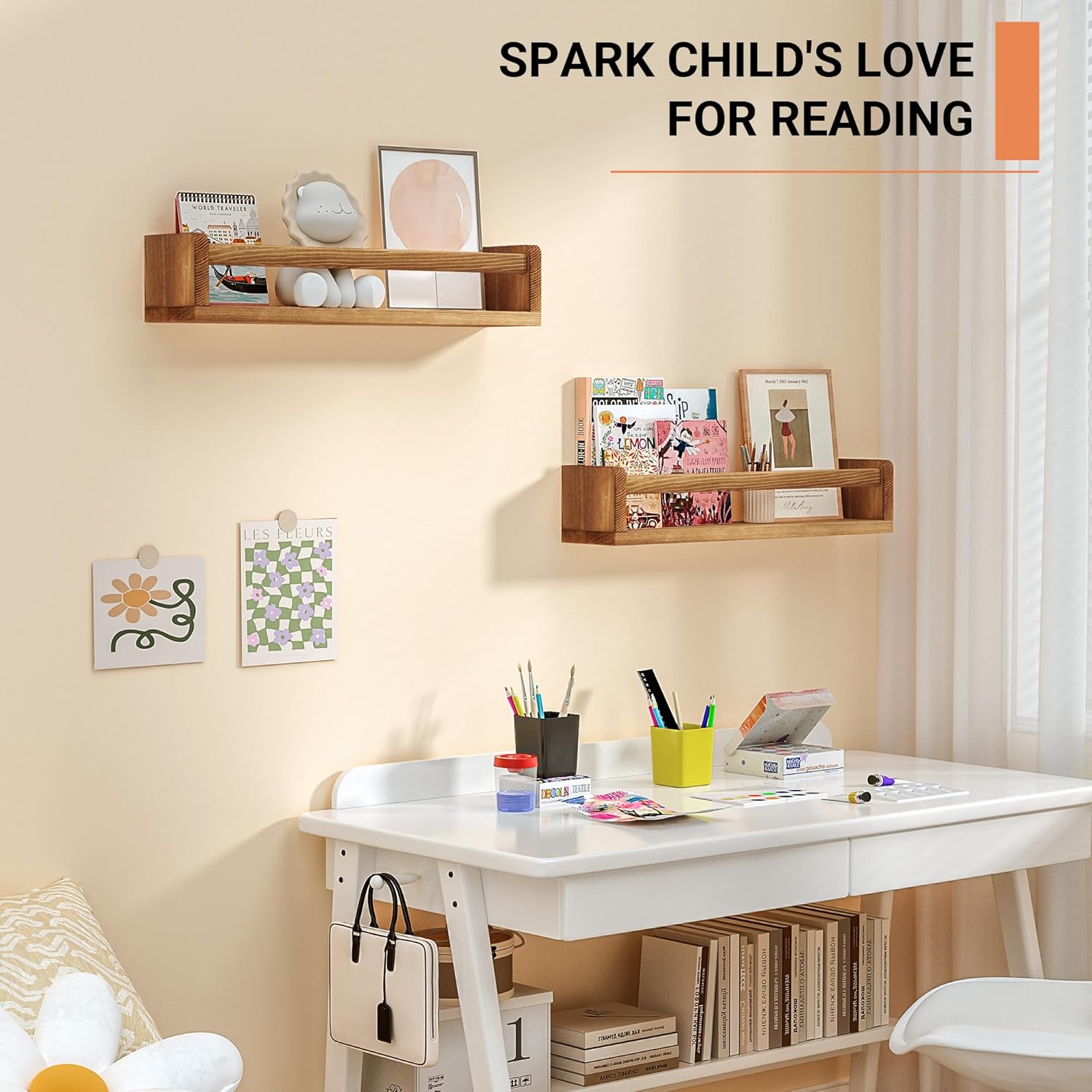 Heimlove Nursery Floating Shelves Set of 2