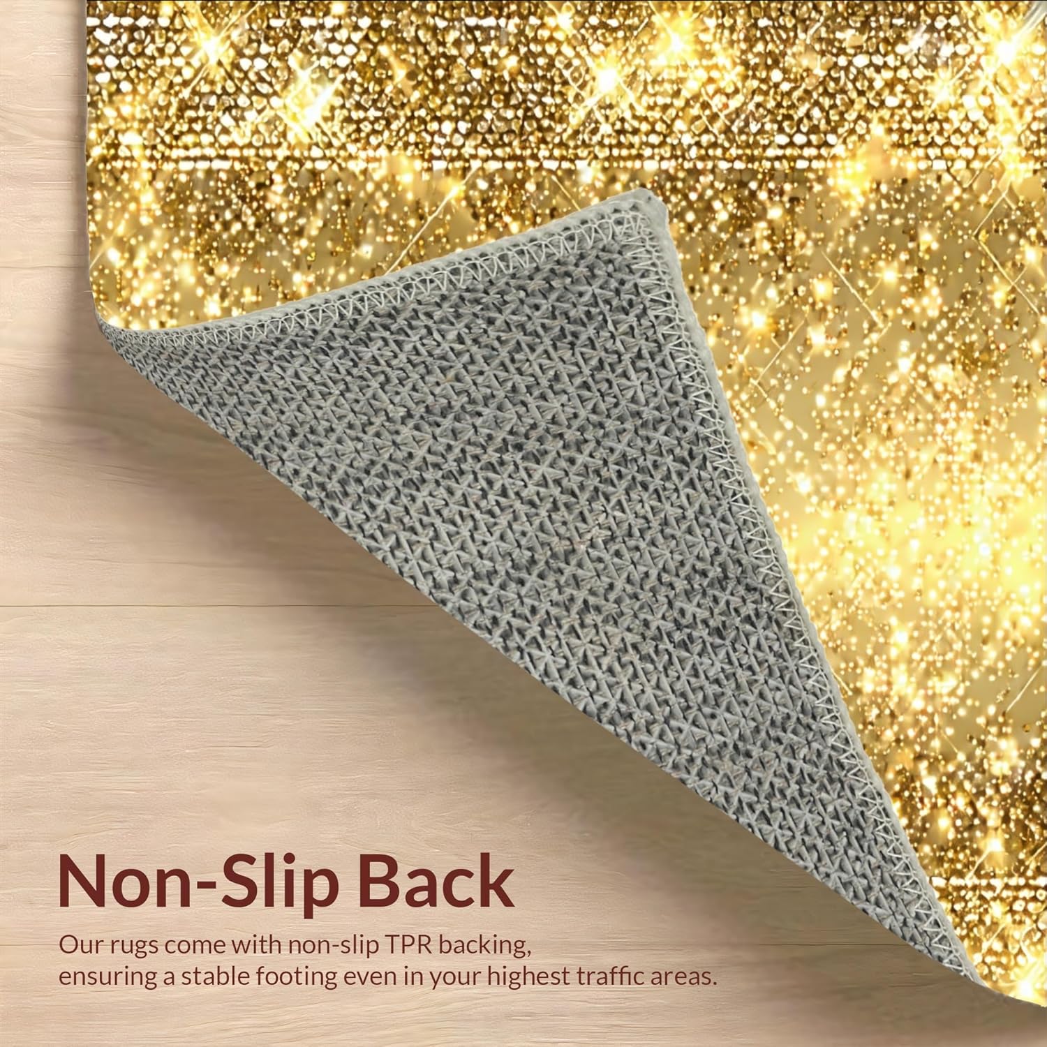 Ultra Soft Gold Area Rug 6x9 Non Slip