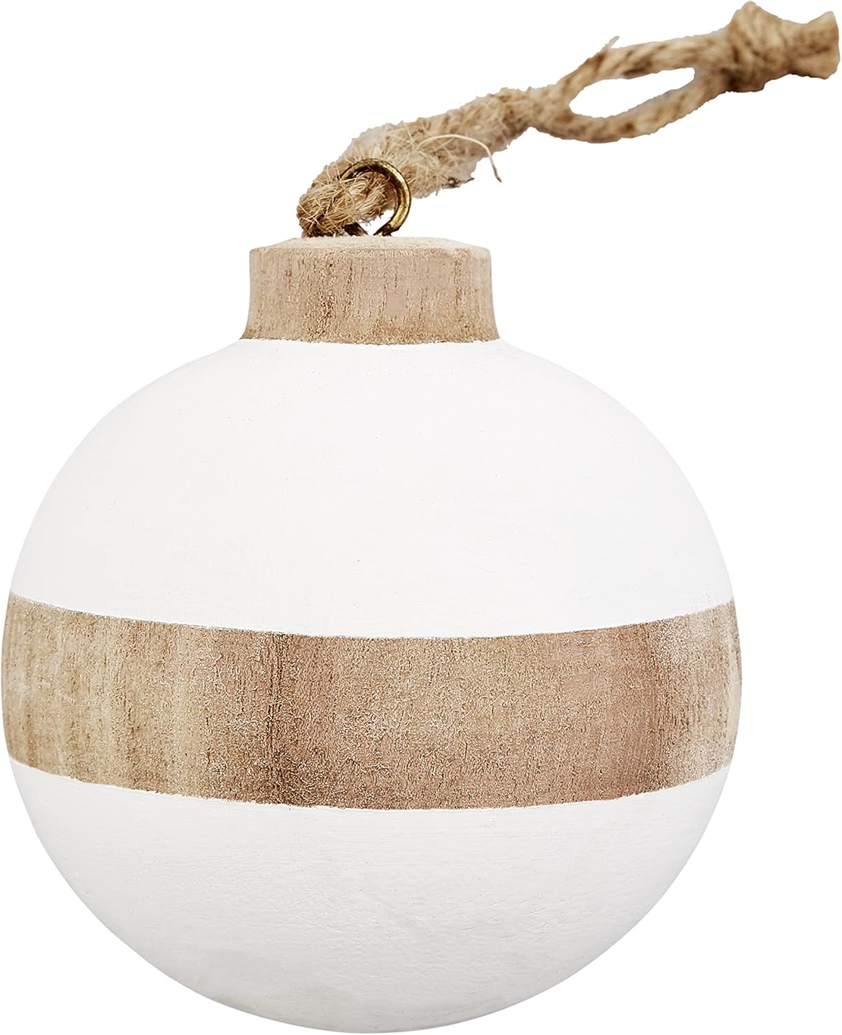Mud Pie Paulownia Wood Christmas Ball Ornament