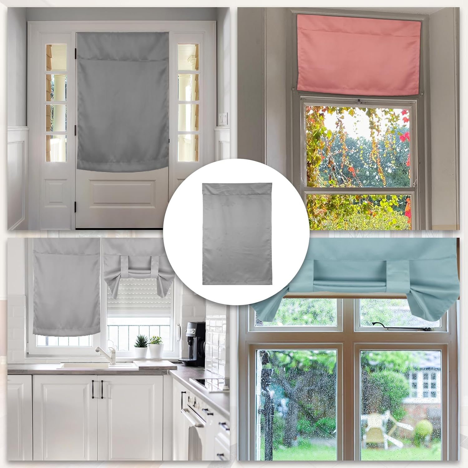 Uxcell Light Gray Side Door Curtain Panel 26x49
