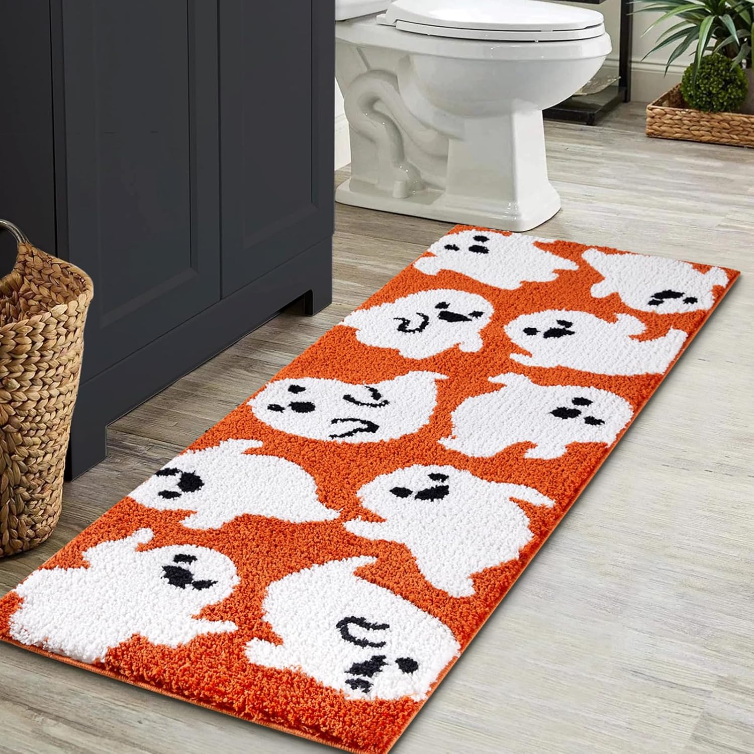 Estmy Spooky Halloween Ghost Rug 2x43 Non Slip Washable