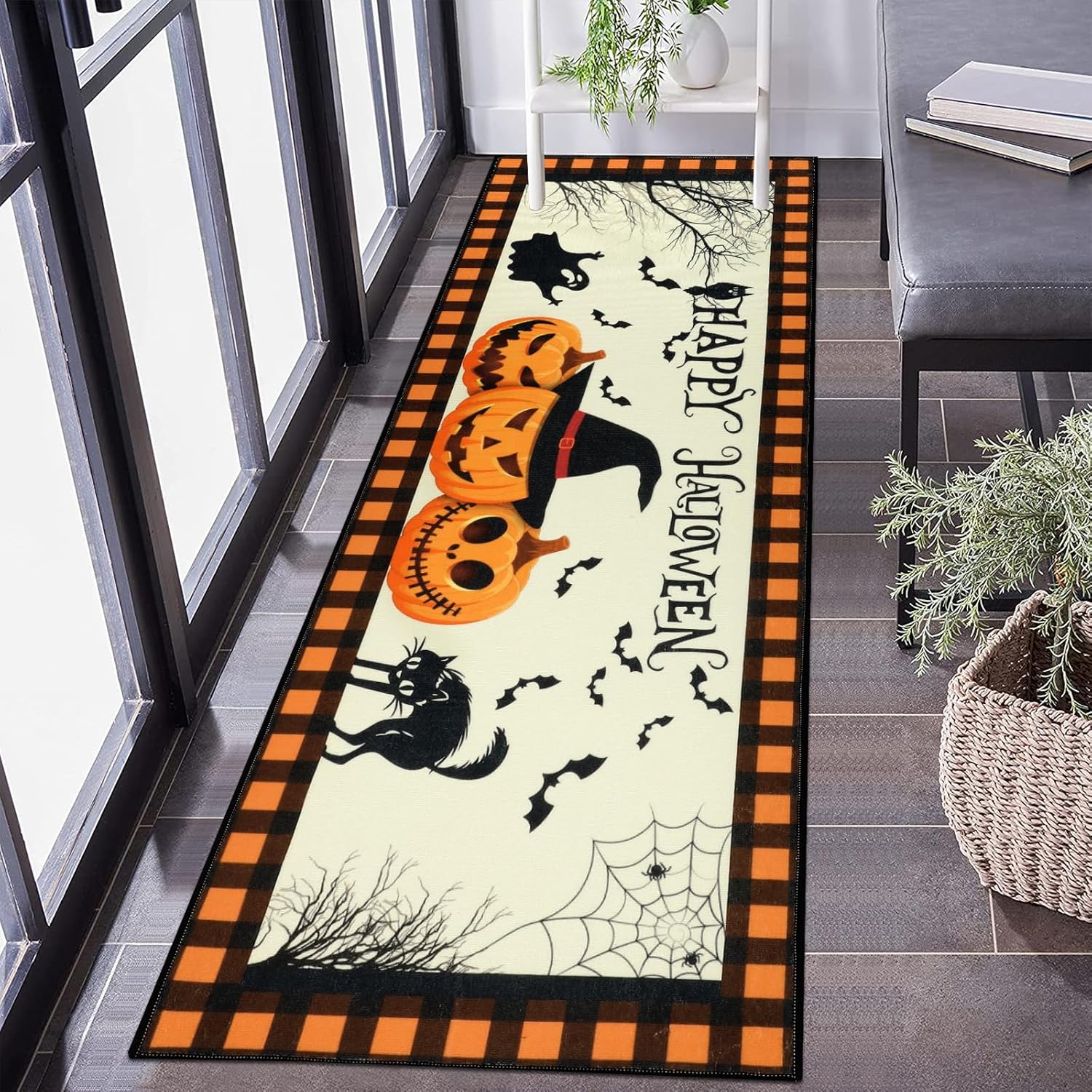 Pauwer Halloween Decorations Runner Rug 2x6