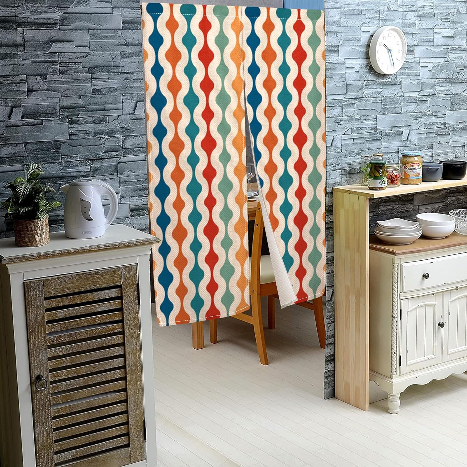 Boho Colorful Stripes Doorway Curtain 335x473 In