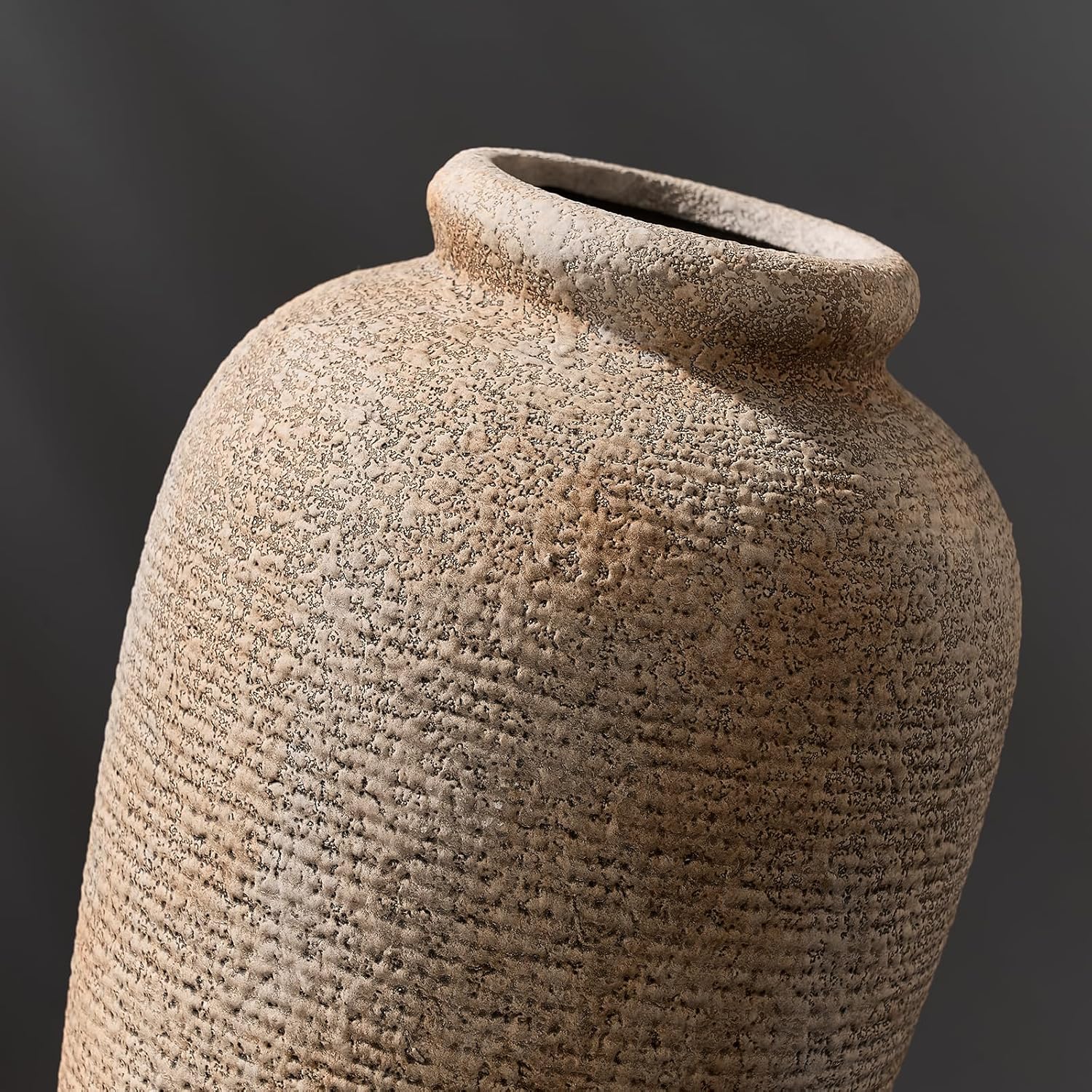 Large Ceramic Rustic Vase 11 Inch Brown