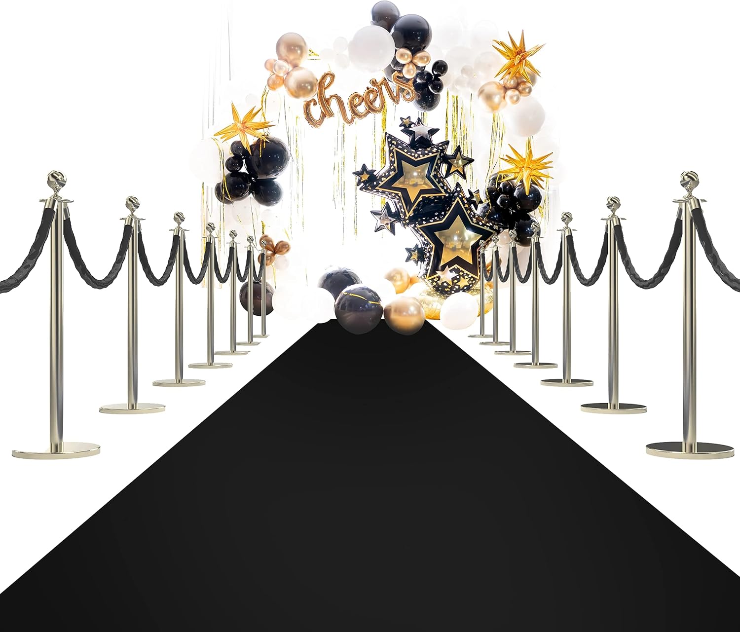LEMONSODA Black Floor Runner Hollywood Party Decor 2x15 Feet