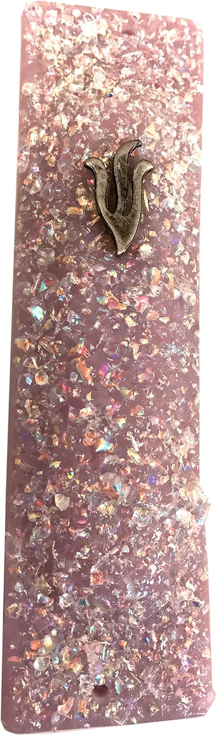 Tamara Baskin Art Glass Sparkling Jewel Tone Mezuzah